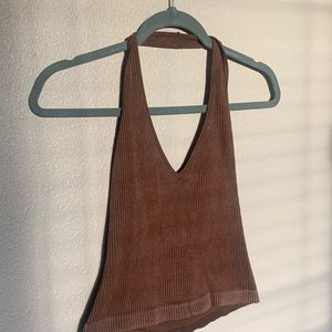 Ribbed Brown Tank Top